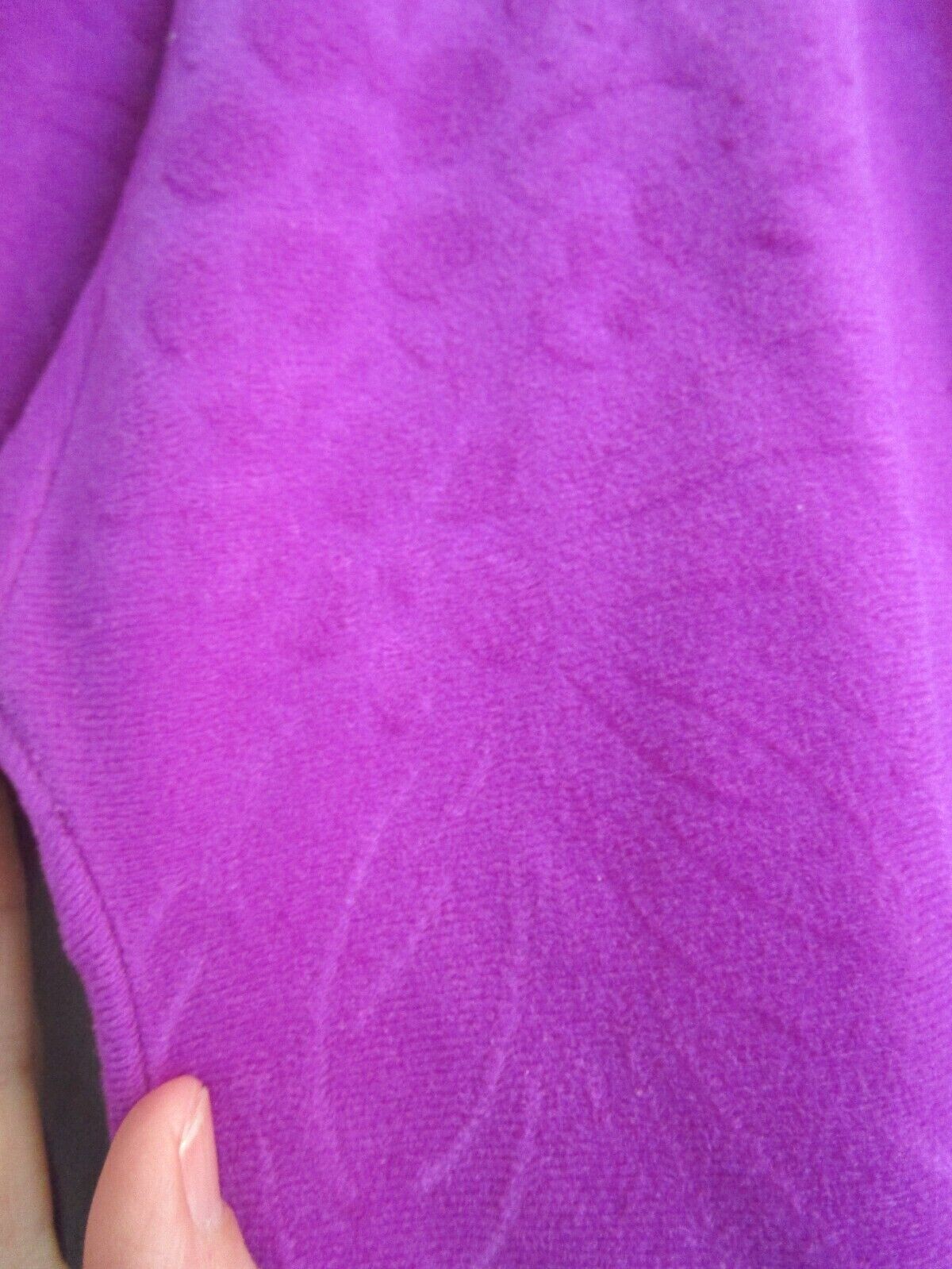 VTG VANITY FAIR Half Zip Velour Sz Med Purple Embossed Robe Lounger House Coat