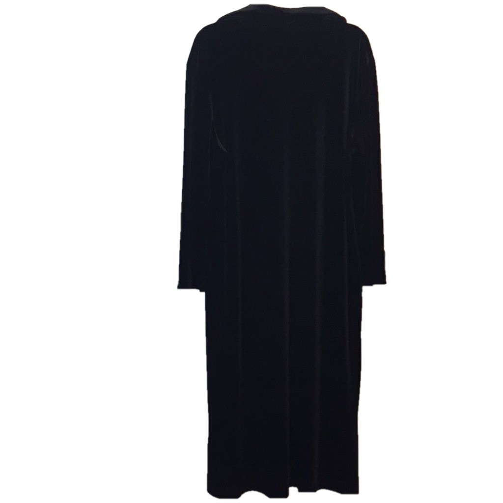 VINTAGE BLACK Velvet Robe Large, Susan Lawrence, Pit to Pit 23”Preworn
