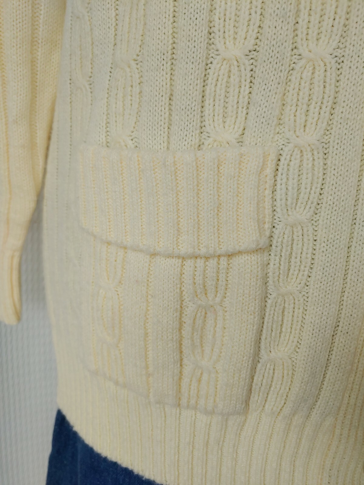 Vintage Great Girl, Inc/Amy Austin Creamy Yellow Sweater Cardigan Size 44/XL?