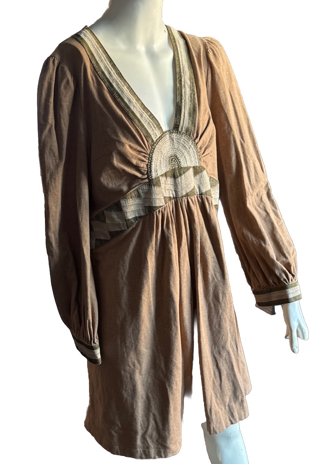 DGH 1970s Vintage Cotton Hand-Dyed Medium Sleeve Dress Sz L