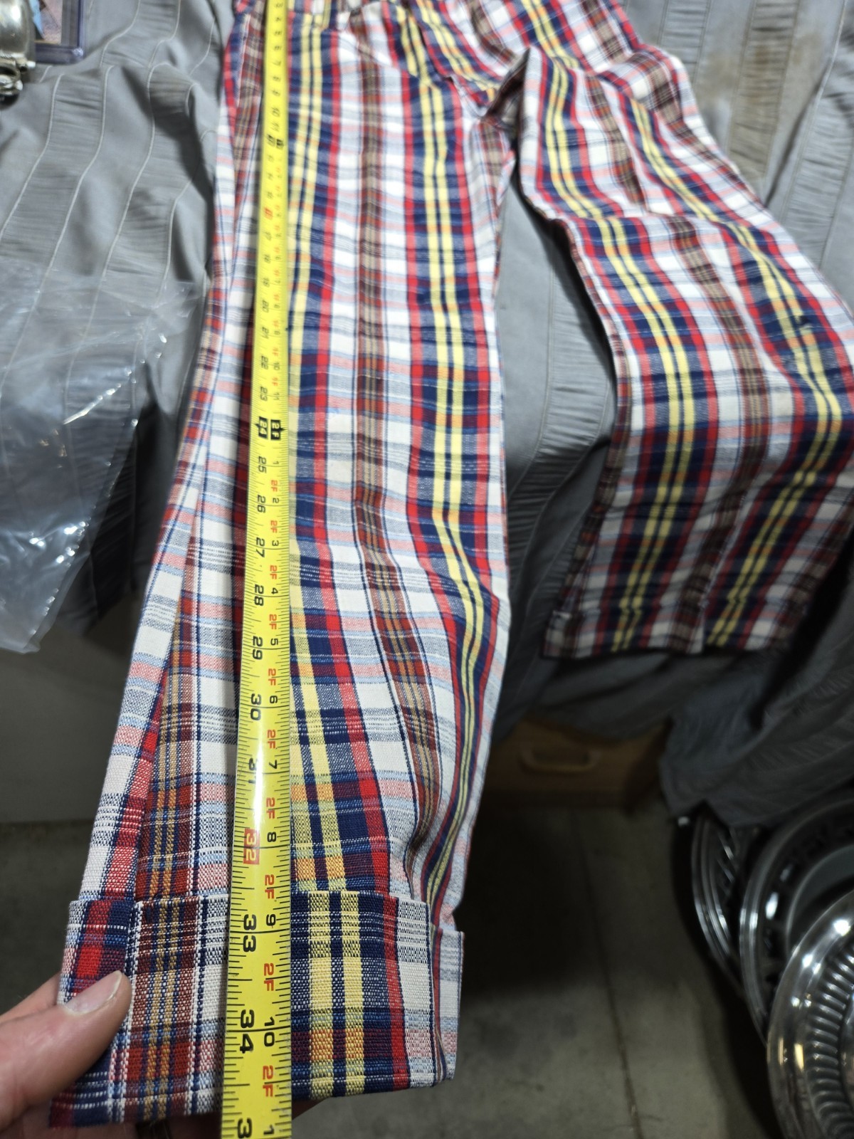 VTG 70’s Levi’s Boys Sta-Prest Plaid Flare Slacks Reg 12 Made in USA