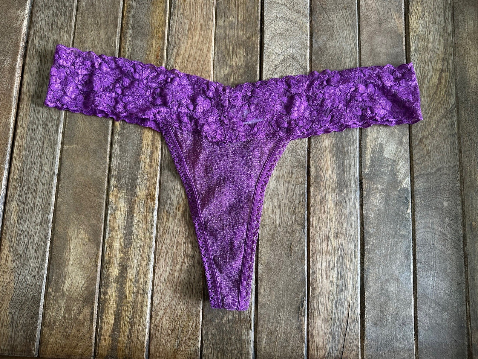 Vtg Joe Boxer M Purple W Silver Sparkle Luxe French Cut Thong String Panties