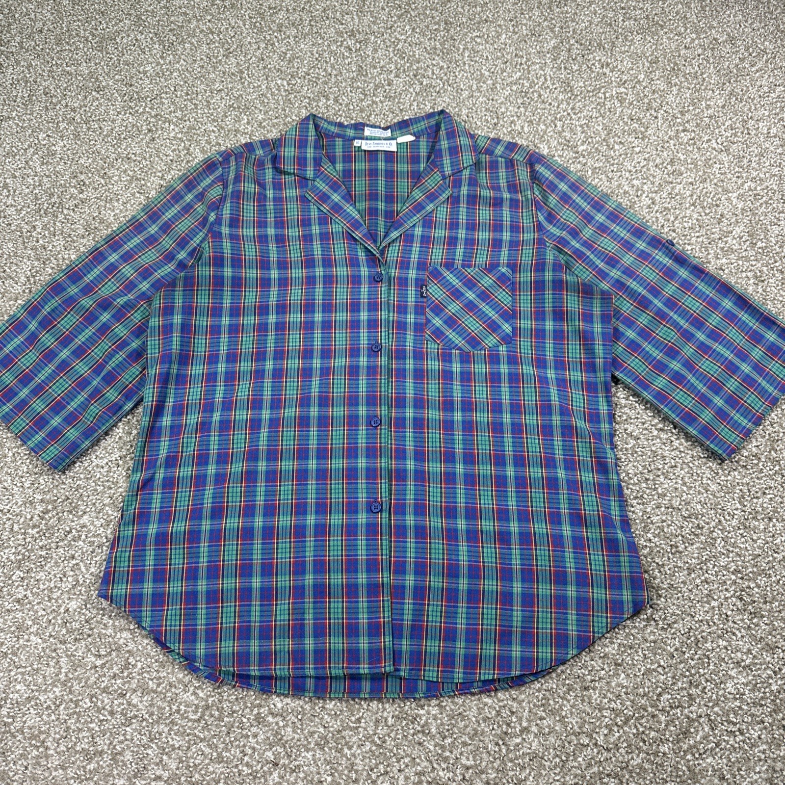 70s Levi Big E Plaid Shirt Women’s Western Style Size XL 22/26 Button Arms