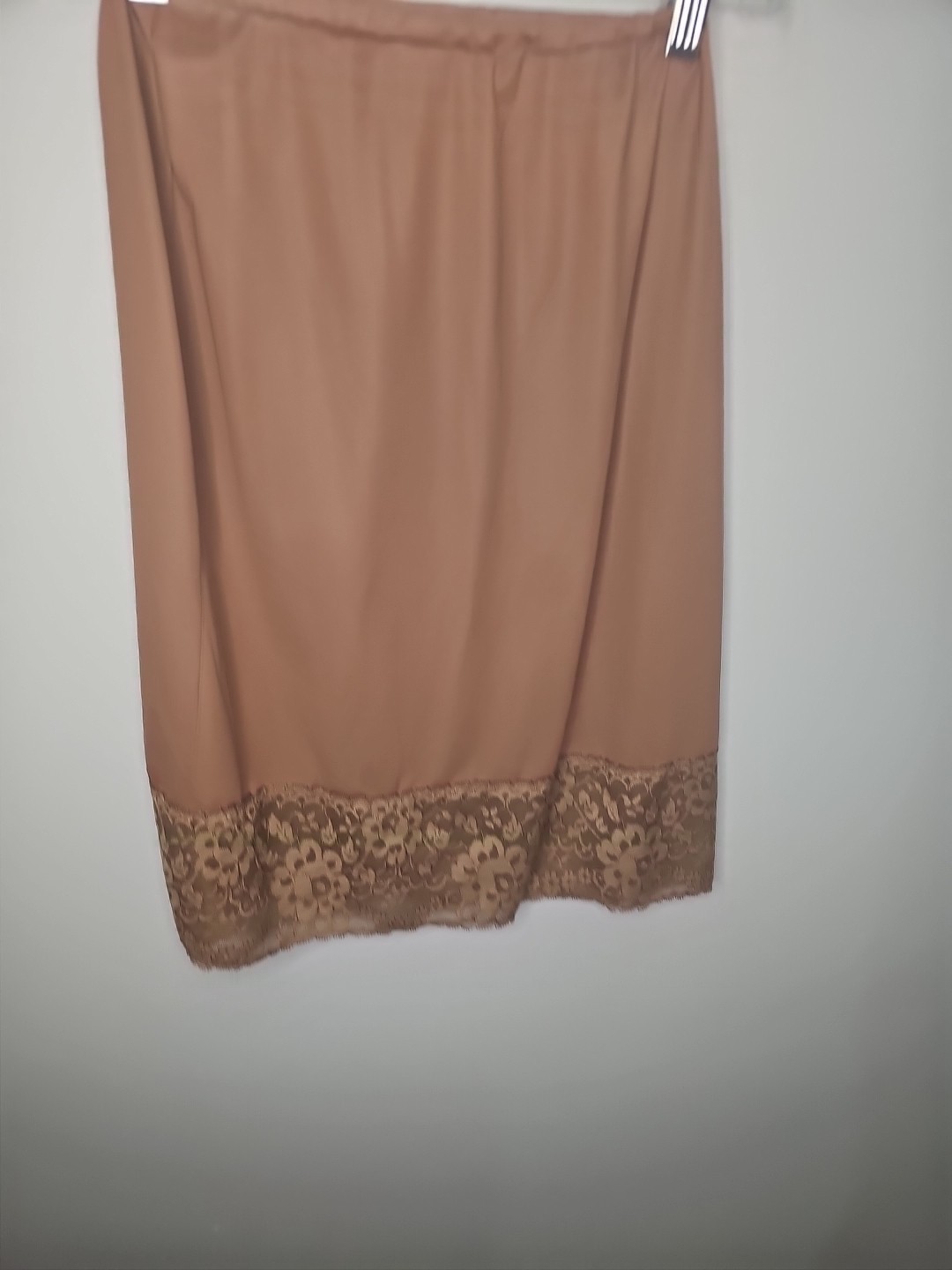Vintage Van Raalte Dupont Nylon Brown Half Slip Lace Detail Size Petite