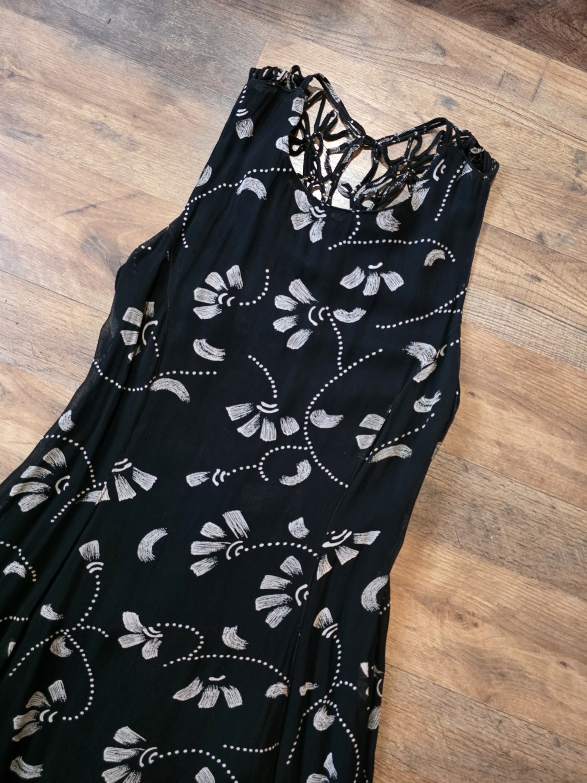 Cache Vintage Women’s Black Fit & Flare Open Back Mini Dress Size Small