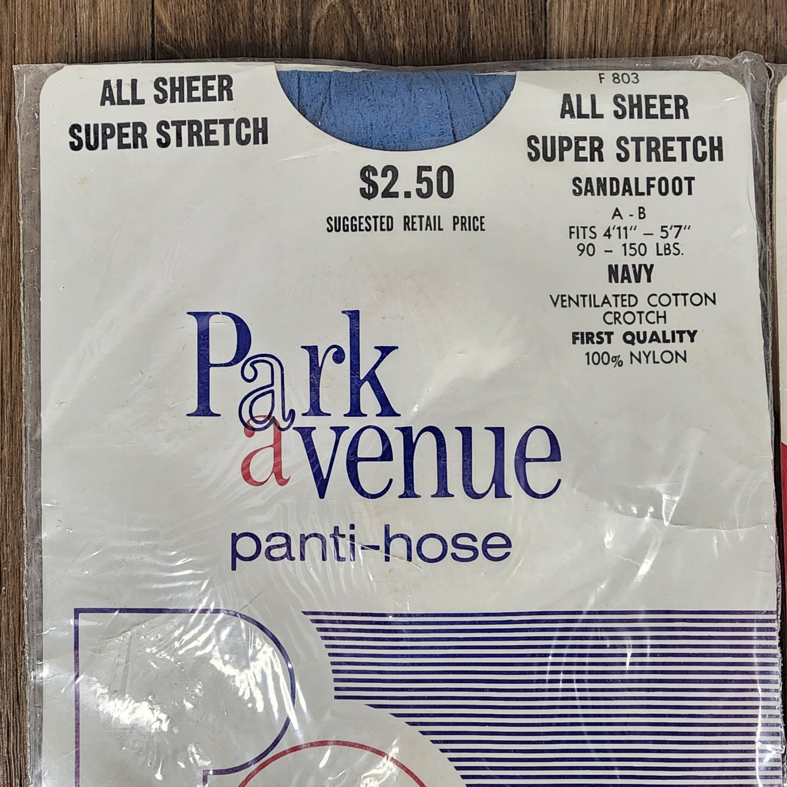 Vintage Park Avenue Pantyhose Lot 5 Prs Opaque Sheer Navy Red Grey Burgundy Bone