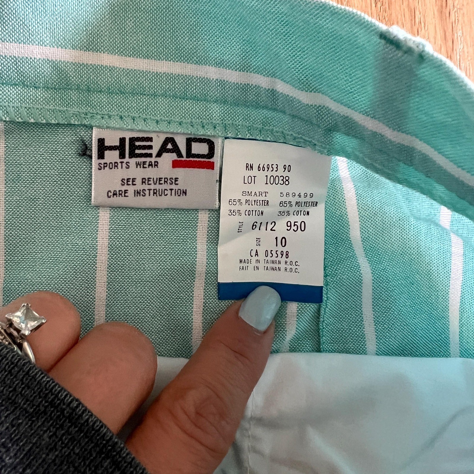 Vintage green and white pastel striped bermuda shorts 10 DEADSTOCK