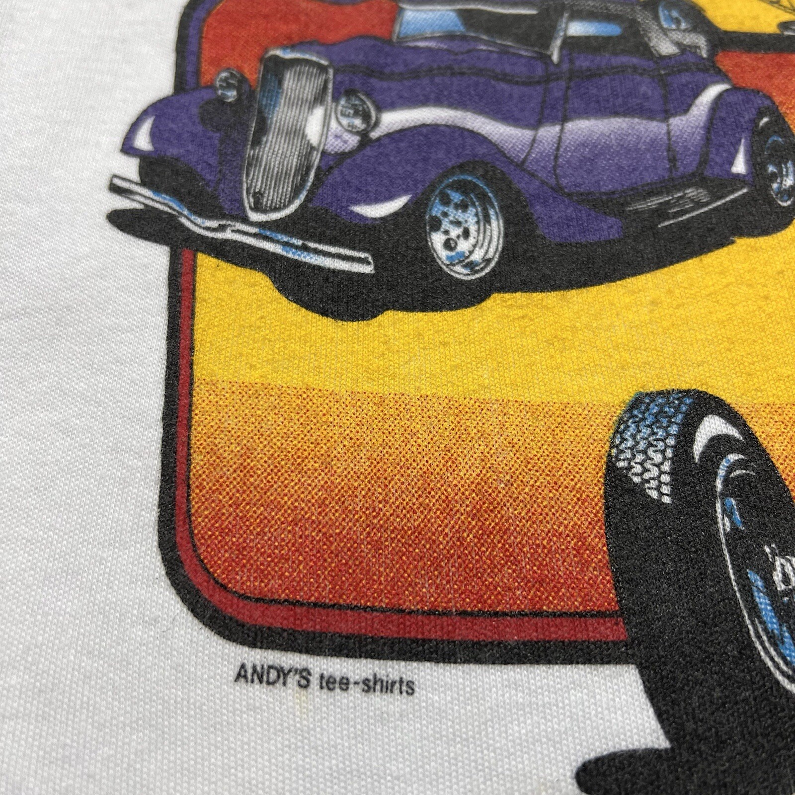 Vintage 70’s Fun Tees 1934 Ford Car T-Shirt White Size Medium USA