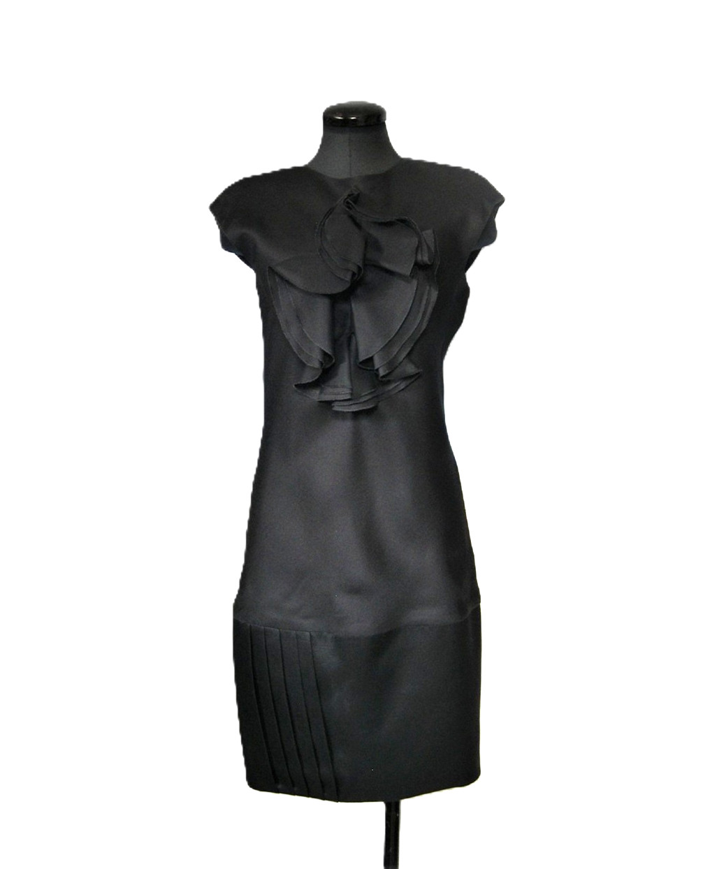 Vintage Requiem dress,French couture black silk/wool by Raffaelo Borriello, 42