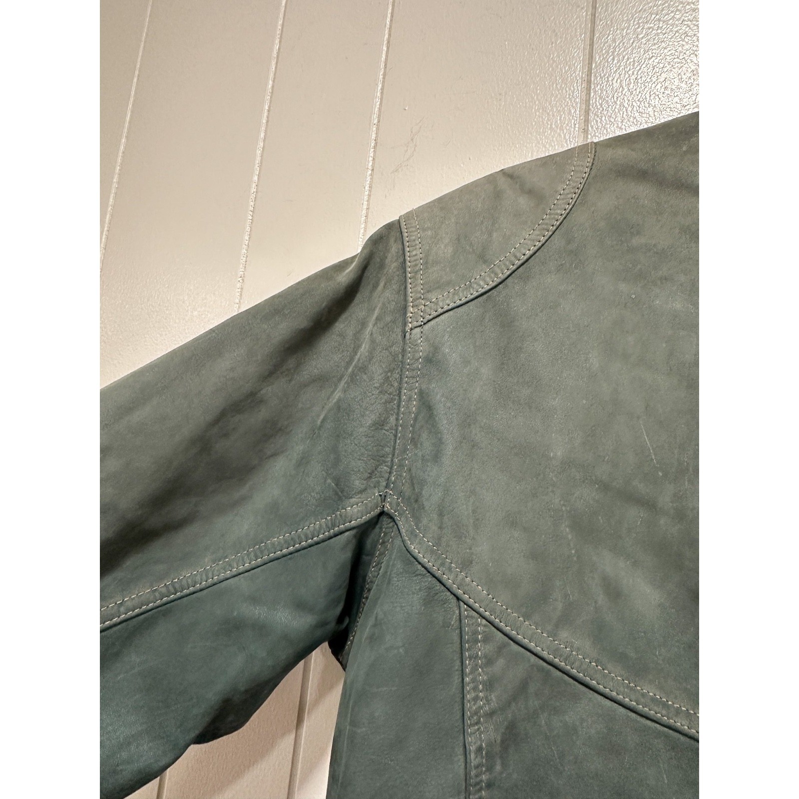 Vintage Lloyd Elliot Country Club Leather Jacket Green Womens M