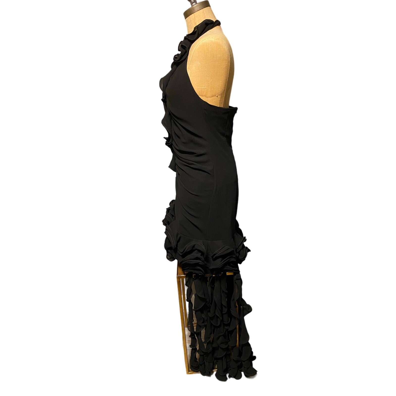 Stunning! Vintage 1990s Marsoni sz 6 Black Cocktail Dress Gown