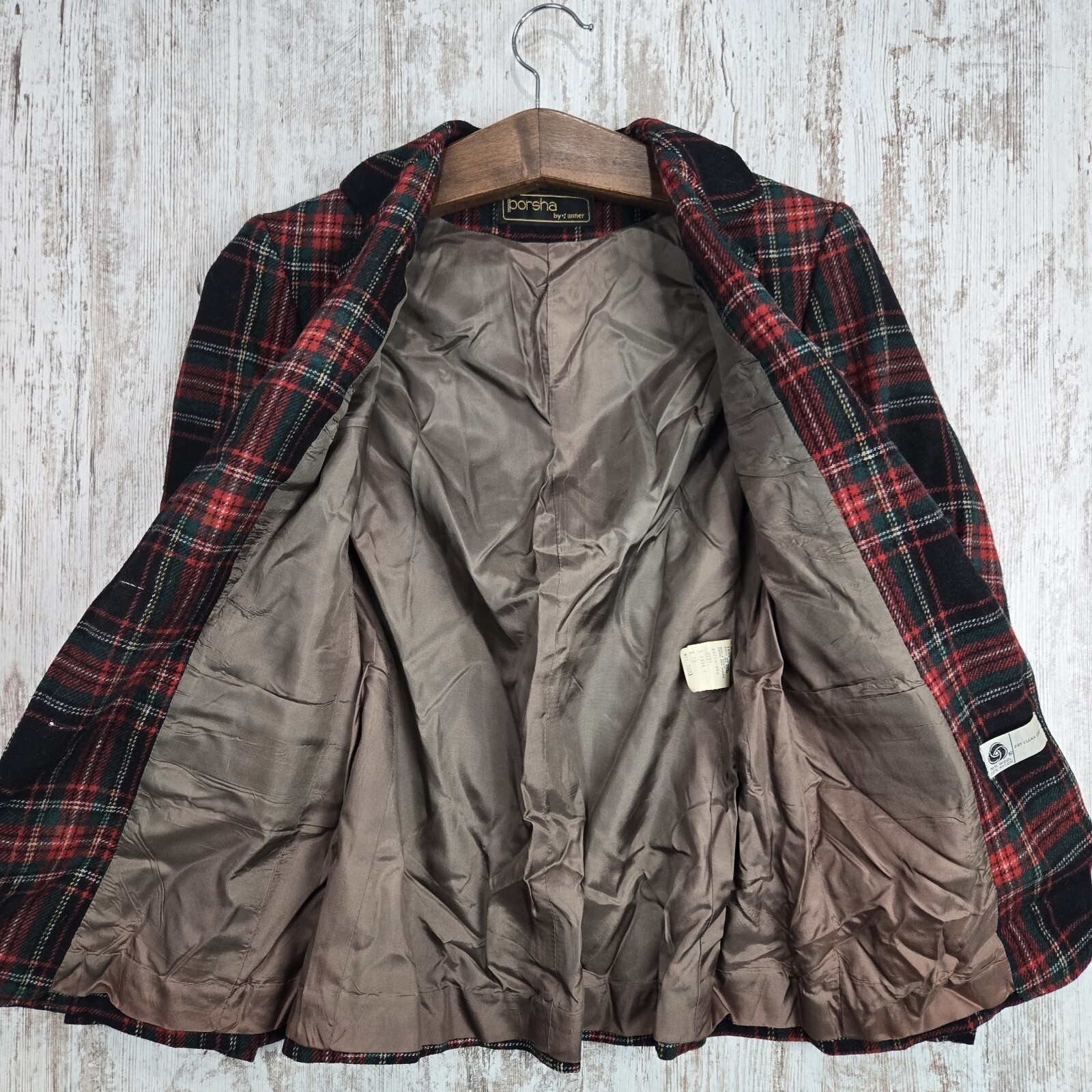 Vintage Tartan Womens Size 10 Porsha By Winer Tartan Red / Green Blazer Wool