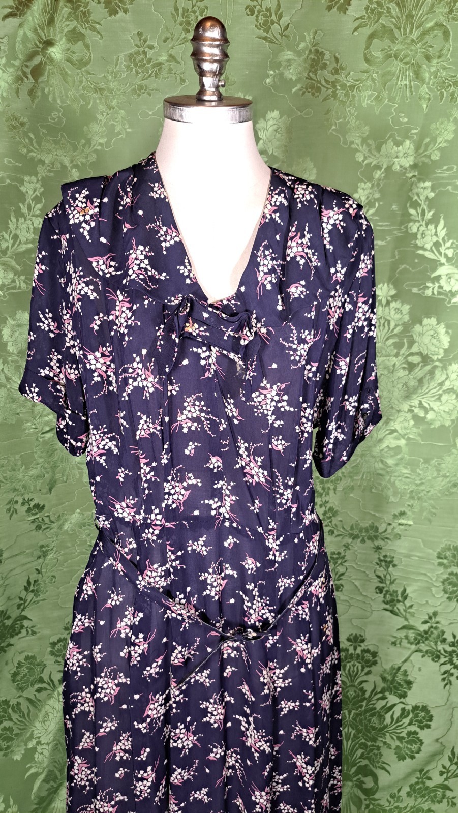 1940’S-50’S BEMBERG RAYON FLORAL PRINT DRESS, CALDWELL CASUALS