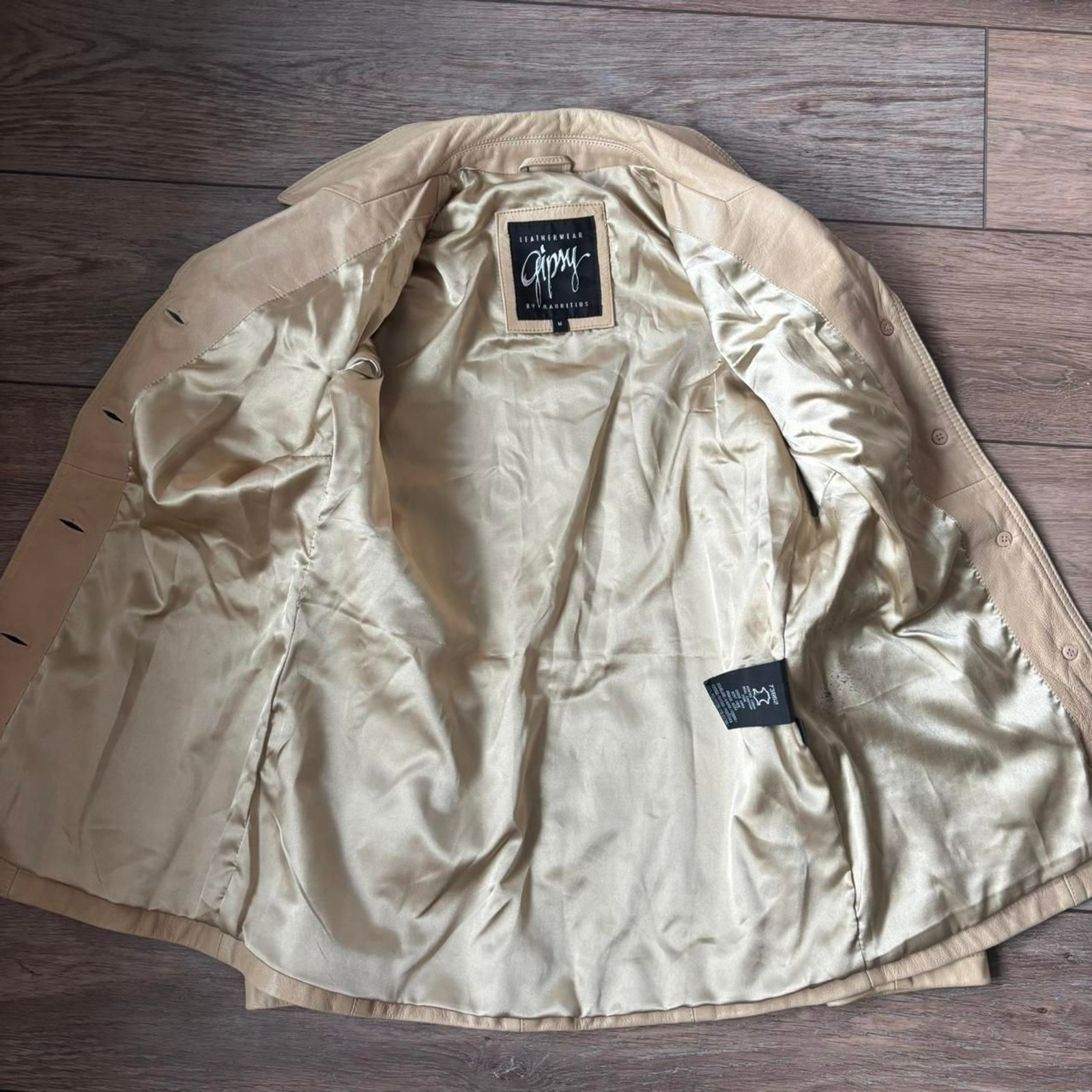 Vintage cream leather jacket by Mauritius size medium
