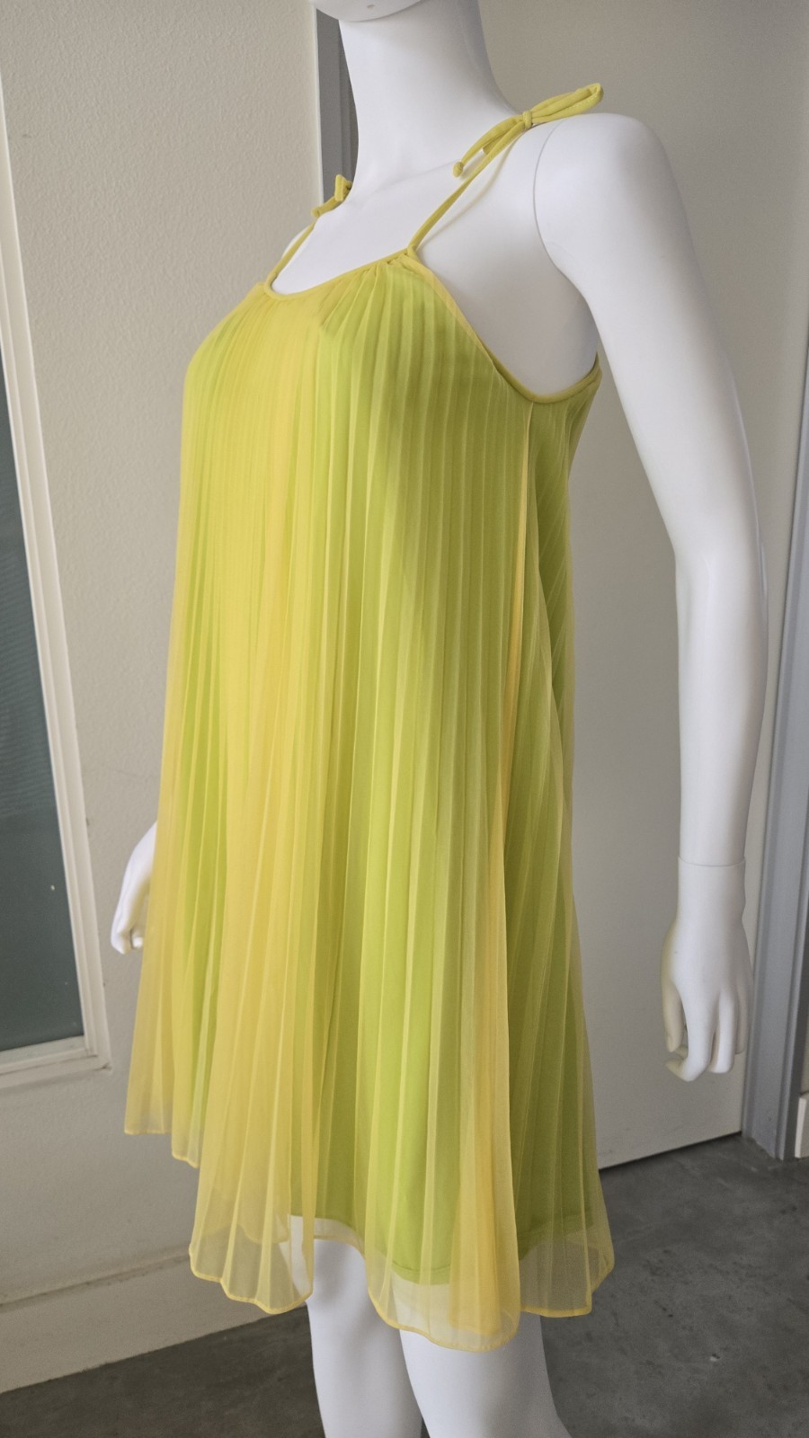 Vintage 50s 60s Babydoll Gown Peignoir Sheer Chiffon Pleats Fairycore Union Made