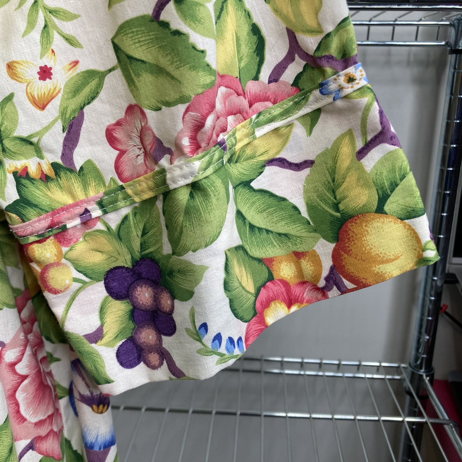 VTG 70s Carole Rainbow Floral Button Front Kaftan Dress Size S Lounge Housecoat