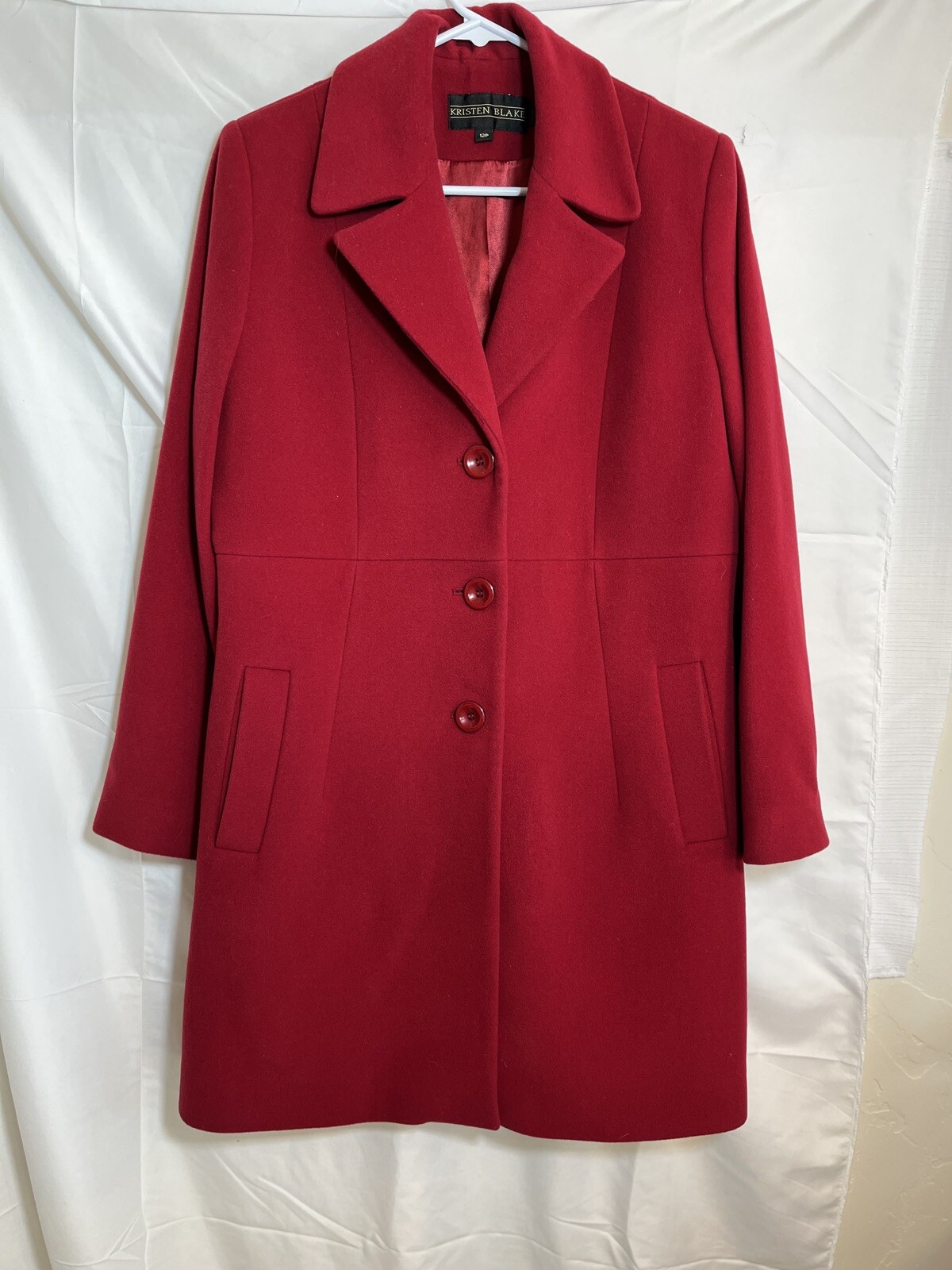 Kristen Blake Vintage Lambs Wool And Cashmere Med. Length coat size 12 steamed