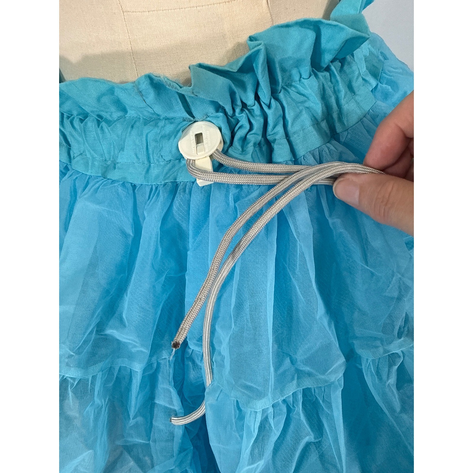 VTG Malco Modes Partners Please Turquoise Blue Petticoat 565 Crinoline Skirt S