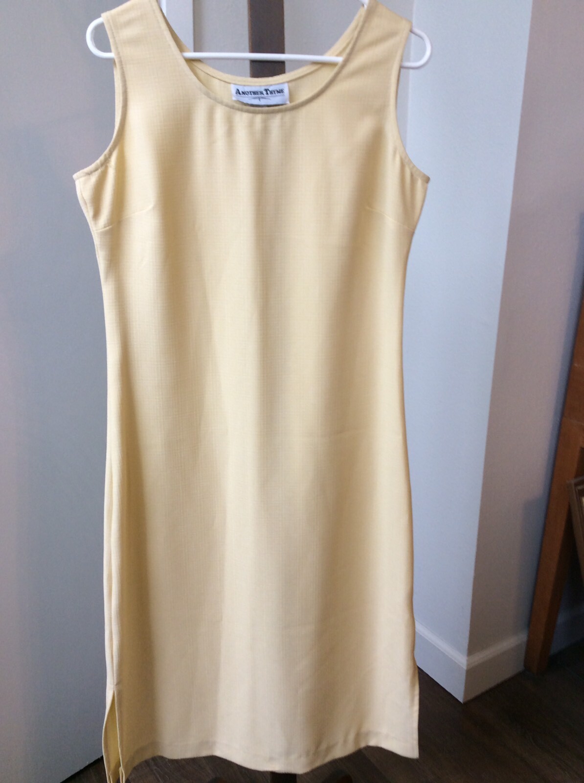 Vintage Another Thyme Sleeveless Sheath Dress Two Piece Set S/S Jacket Yellow 10