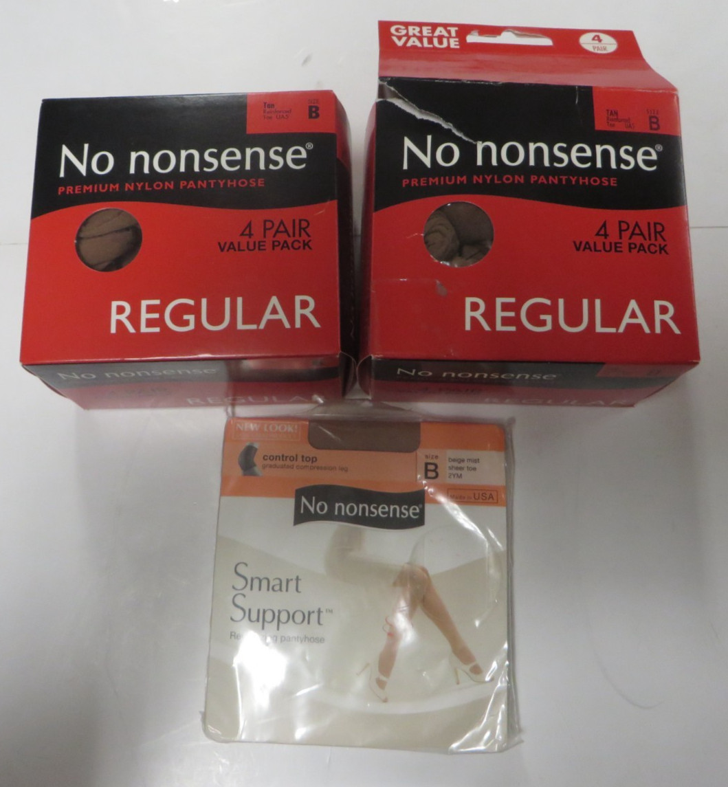 Vintage Lot 9 Pairs NO NONSENSE Pantyhose Tan Size B Smart Support Beige Mist