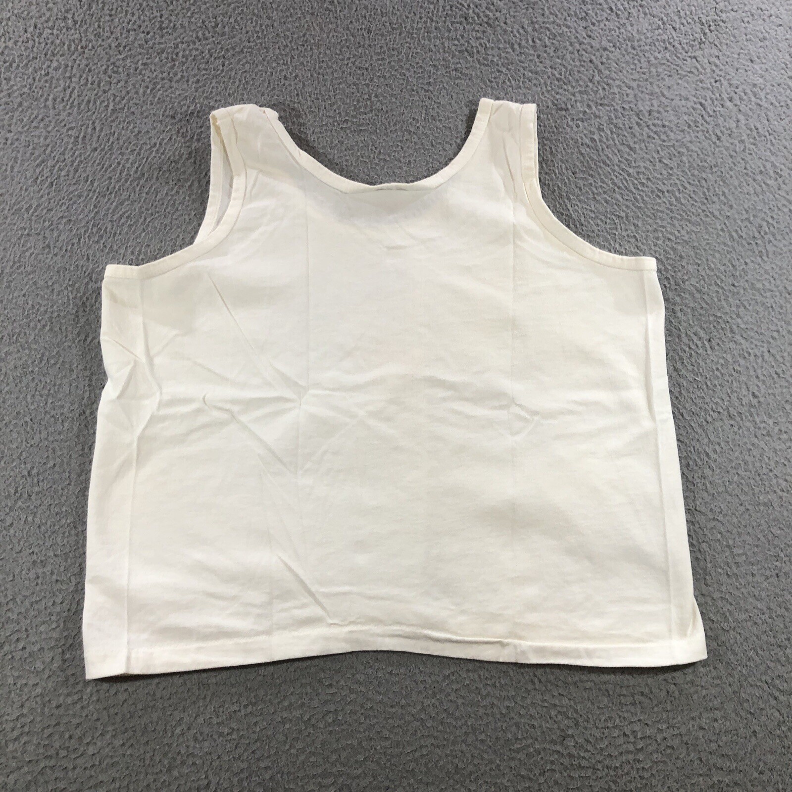 Vtg 90’s Lifestyles Resort Wear Tank Top Women’s One Size Cropped White Fish