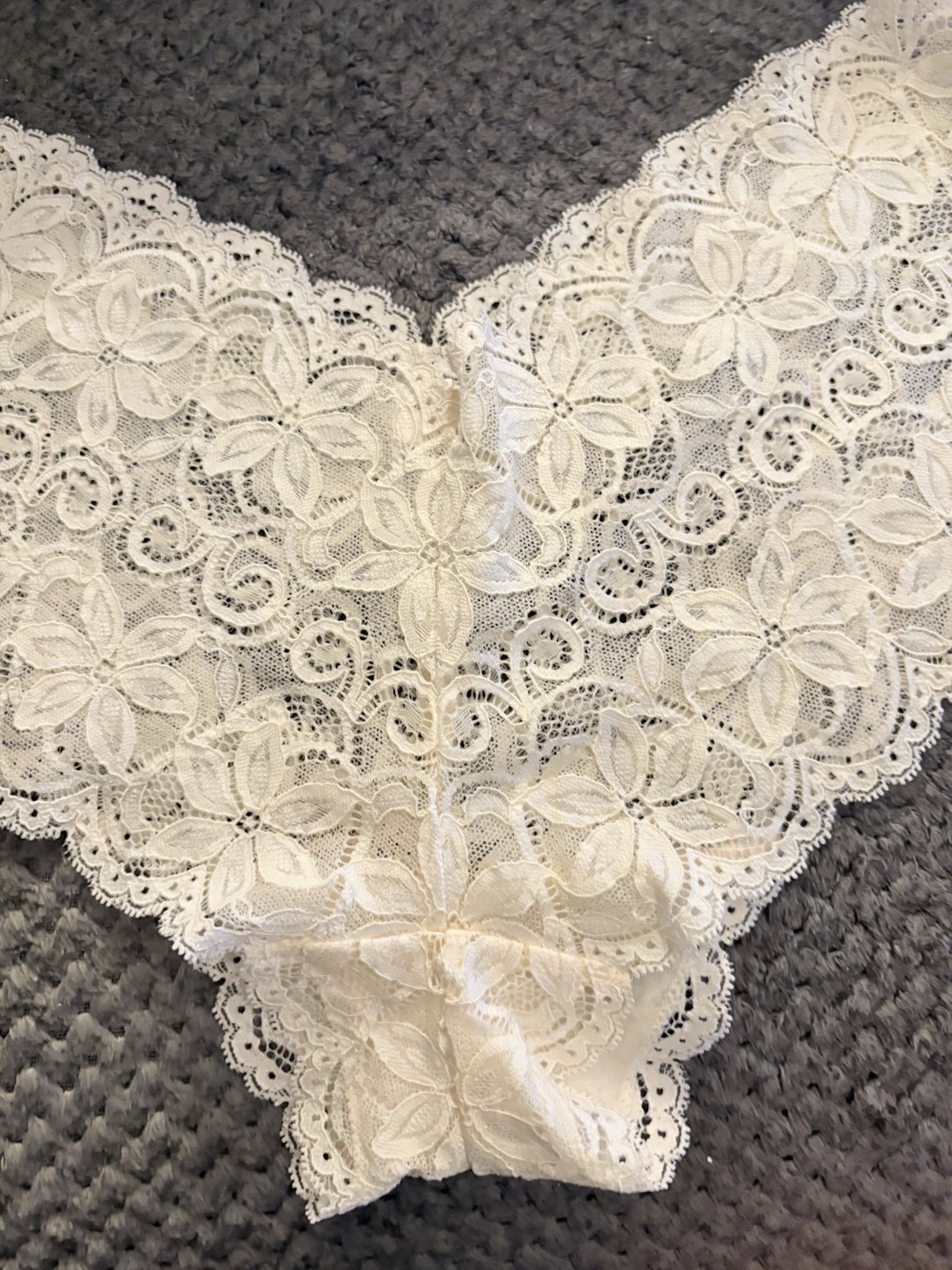 Women’s Vintage Wonderbra Lacy Floral Sheer Panties Briefs Cheeky XL
