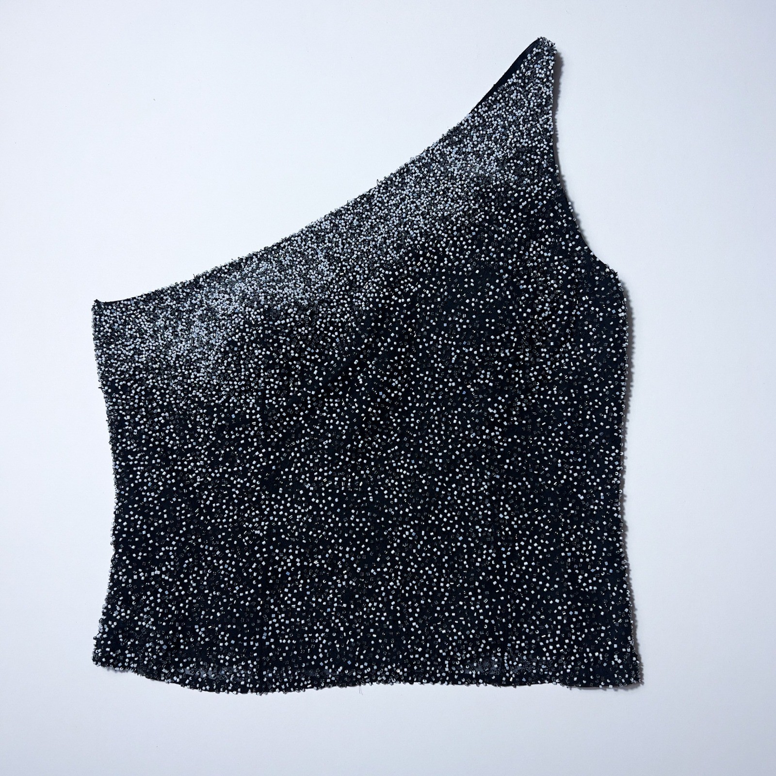 Vintage Scala Beaded Silk One Shoulder Top