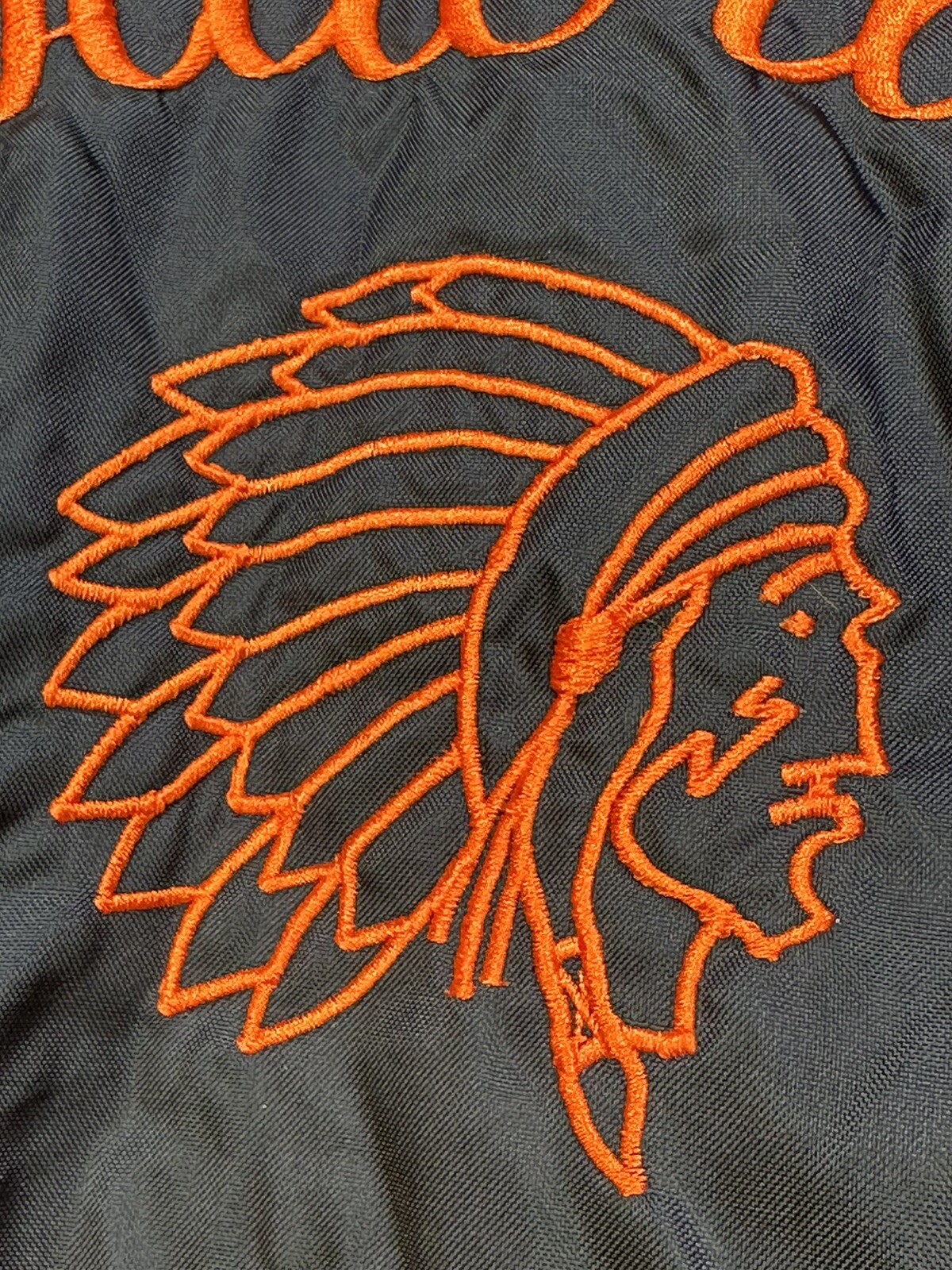 Waterloo Indians High School Satin Varsity Jacket Hooded Medium Vintage USA Made