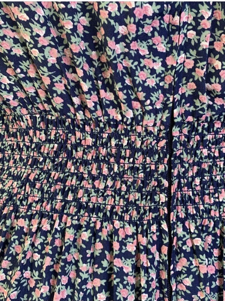 Vintage ‘80s Cottagecore Floral Prairie Dress Grannycore Pink Blue Western Small