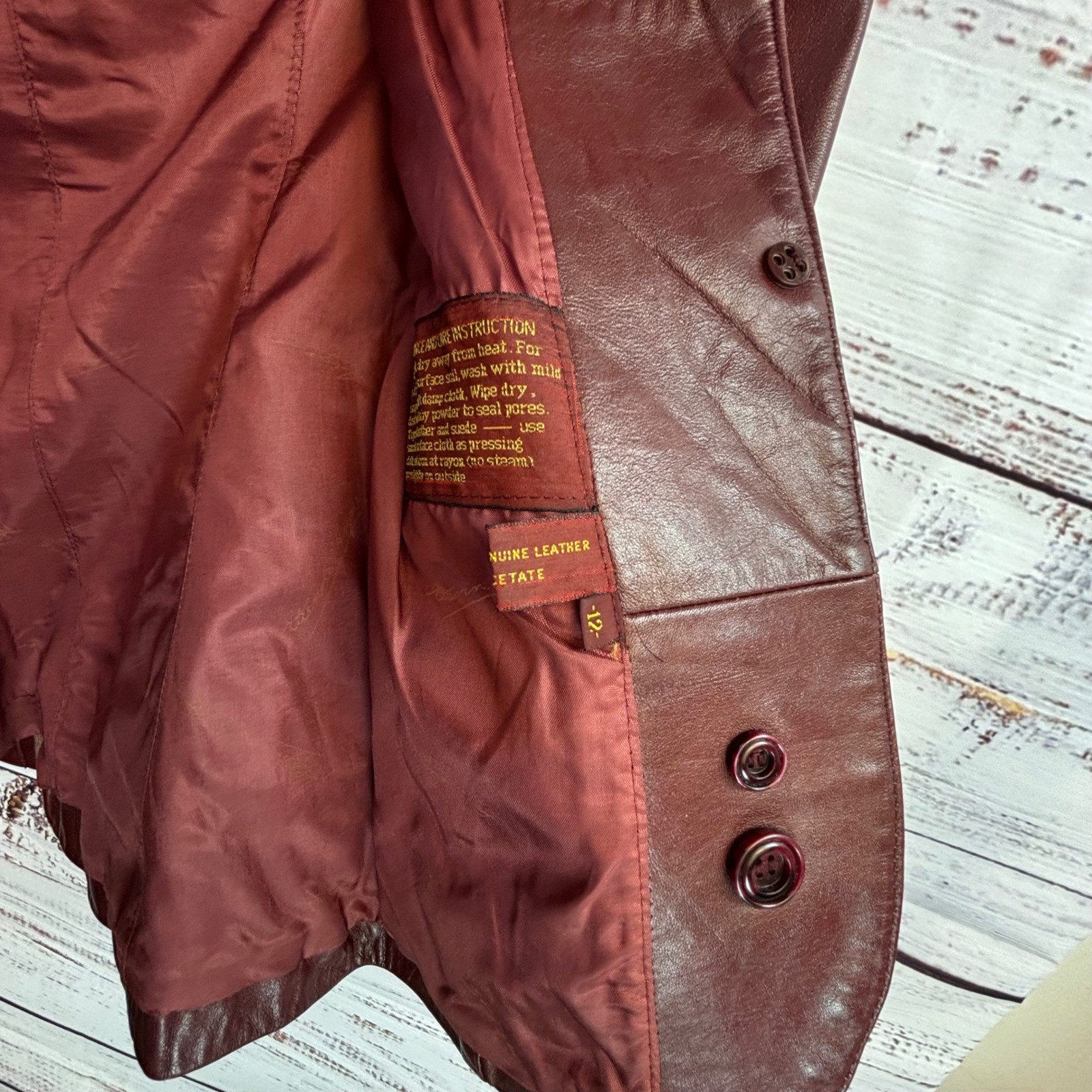 Vtg Dark Academia Equestrian Leather Blazer Etienne Aigner 12 Burgundy Oxblood