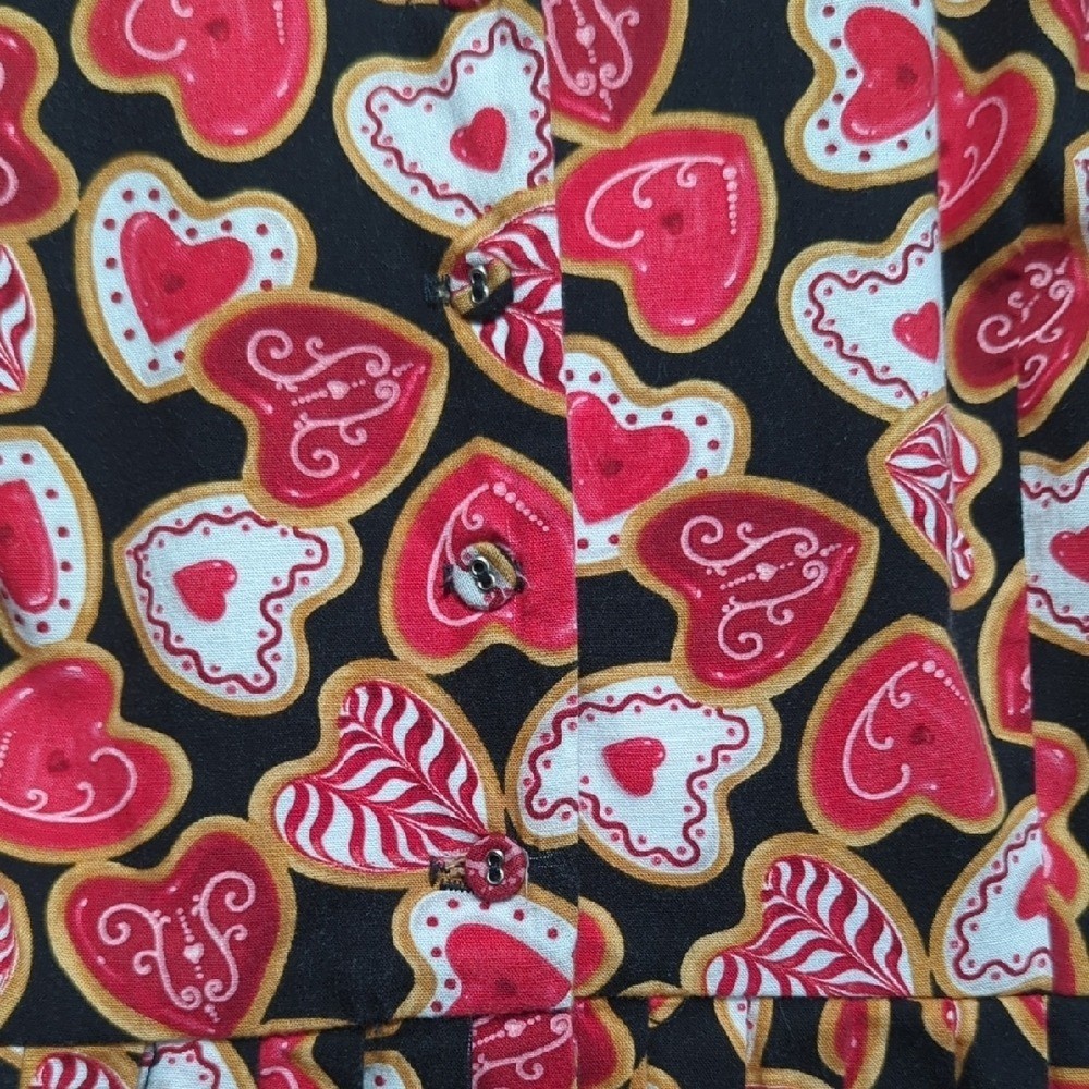 Vtg Style Fervour Modcloth Heart Cookie Dress Valentine’s Day Retro Pinup Med Lg