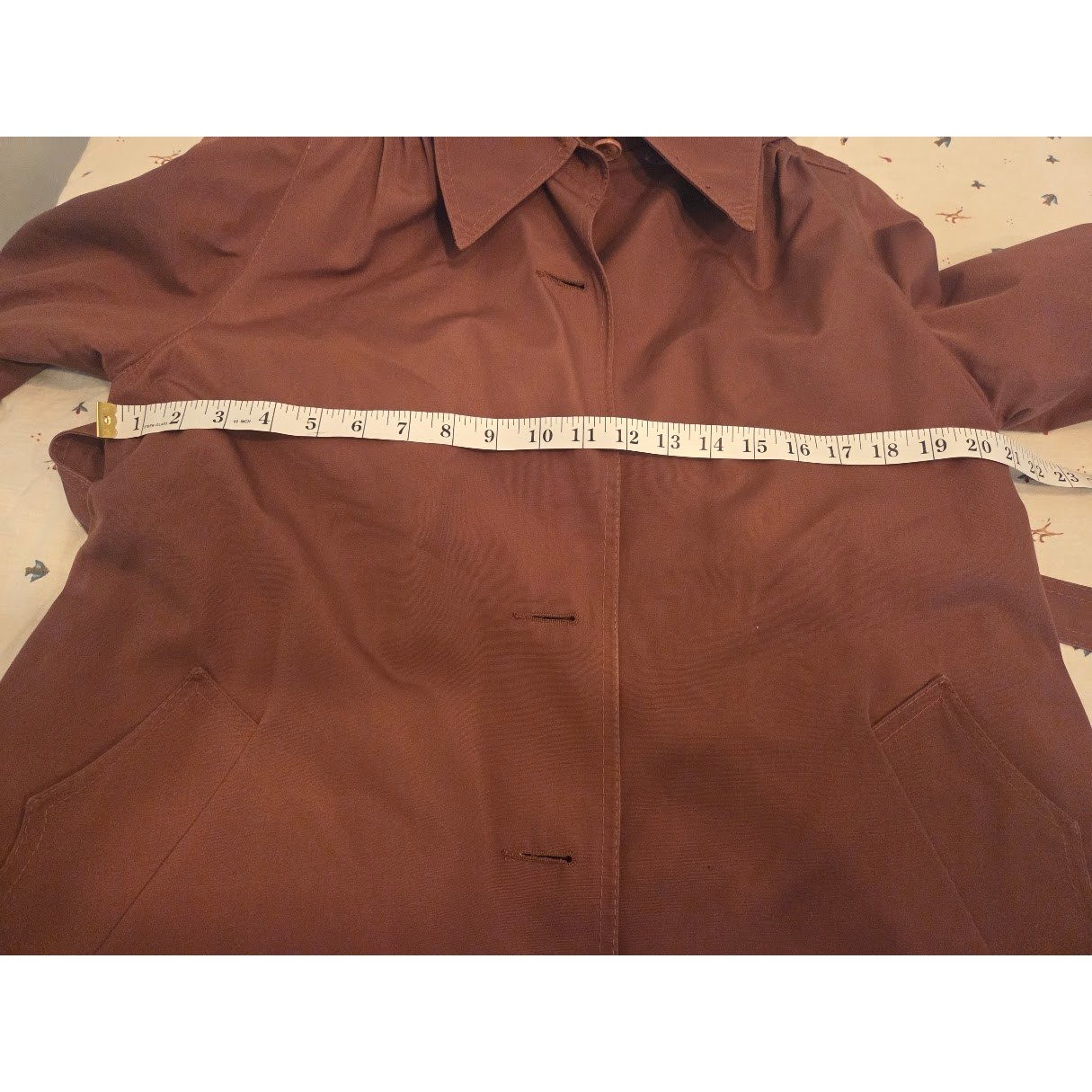 F.S. Ii Vintage Womens Brown Hooded Trench Coat Belted Size 9 Made in Korea