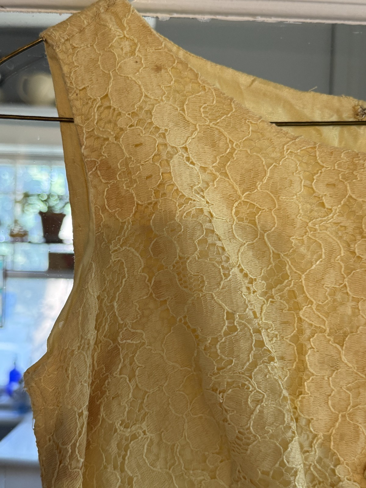 Vintage Tea Length 1958 Formal Prom Dress in Yellow XS