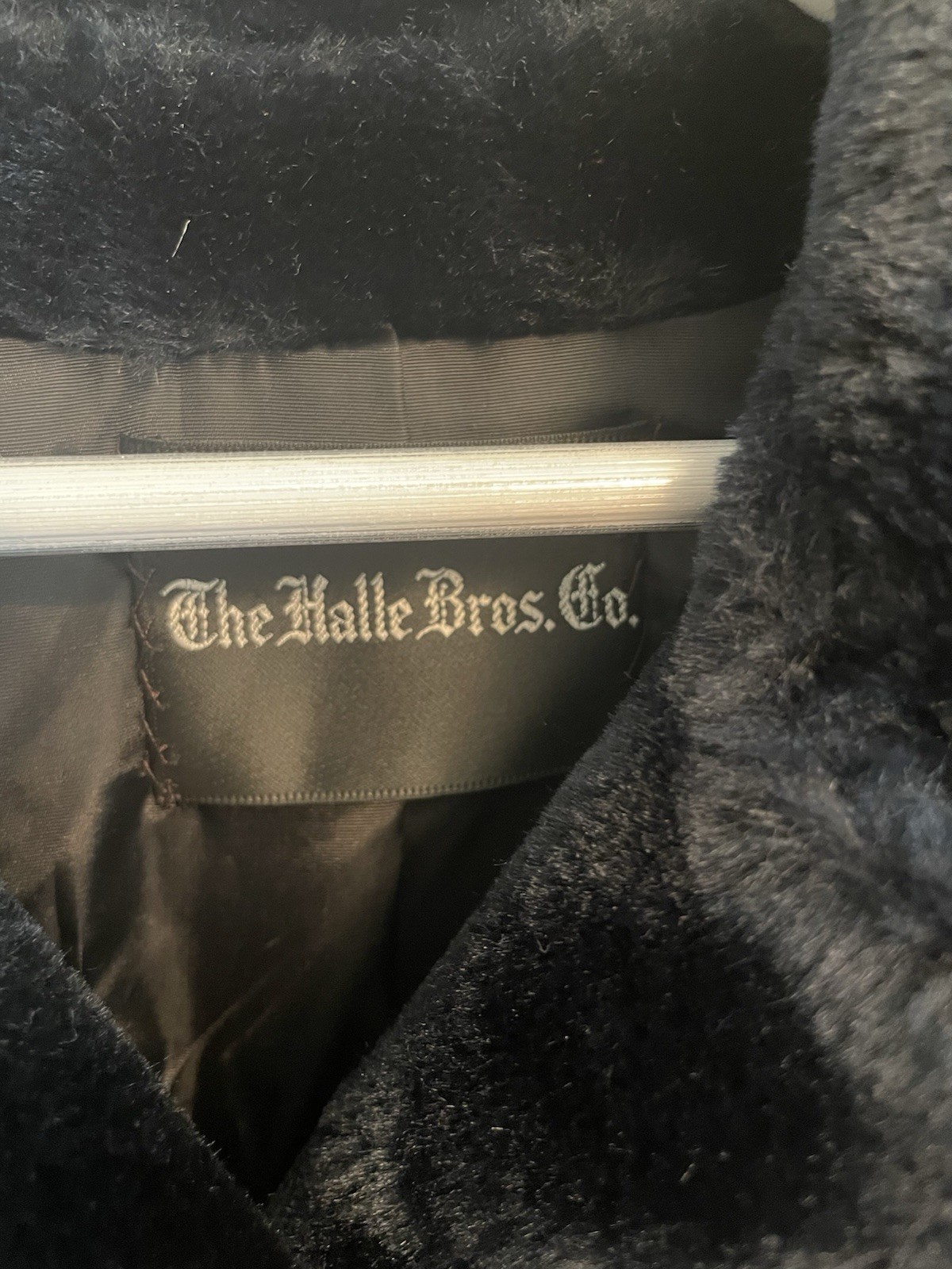 The Halle Bros. Co. Faux Black Fur Coat Size 12 Outdoor Women’s Vintage