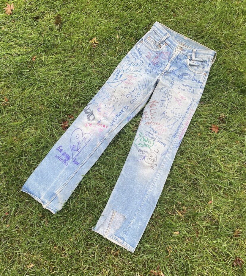 Vintage 70s 80s Signed Signature Levi Jeans XS XXS 25” Waist Senior Cord Style