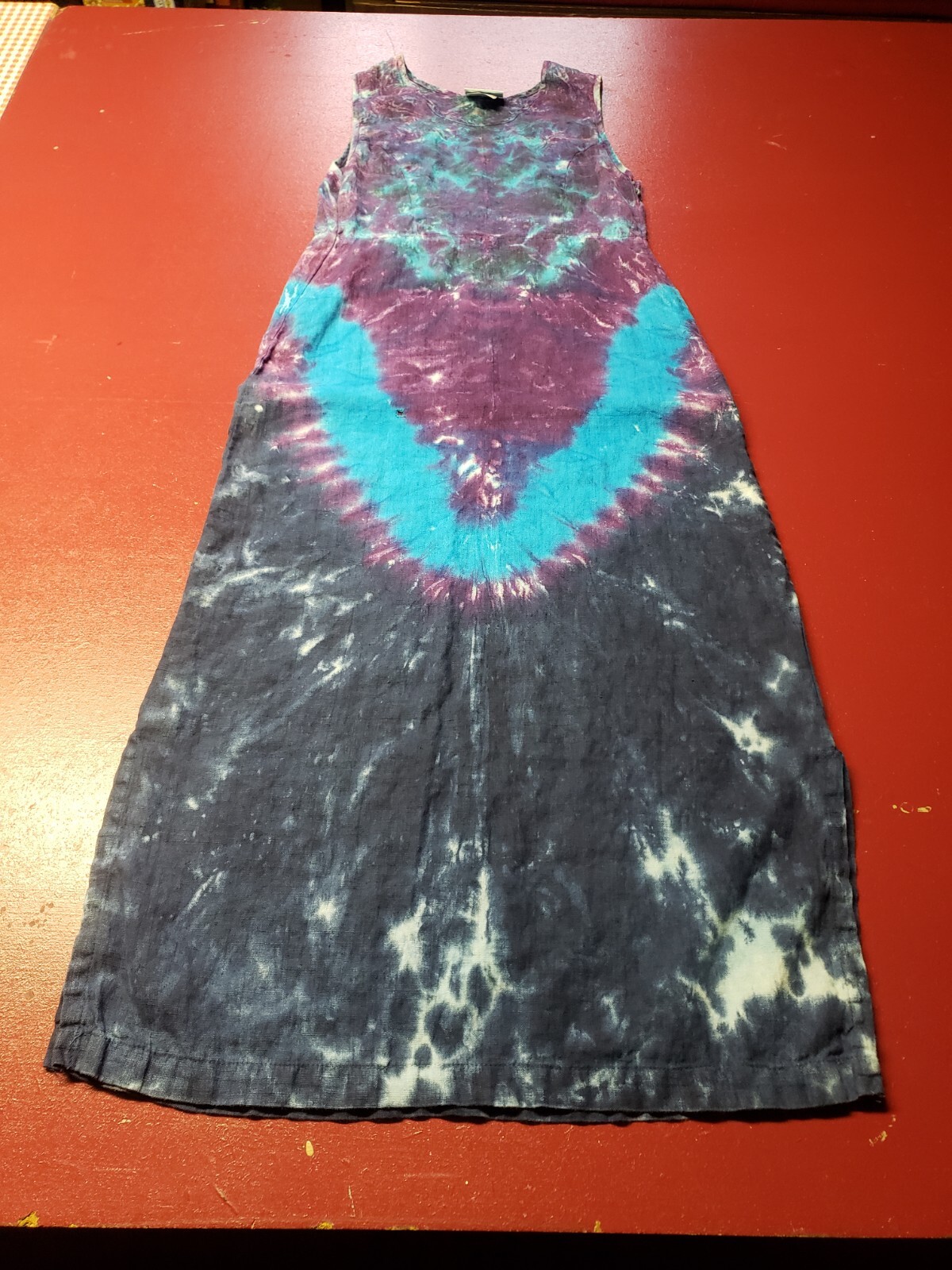 Vintage Spirit Activewear Tie-Dye Dress S/M 100% Linen Made In U.S.A.