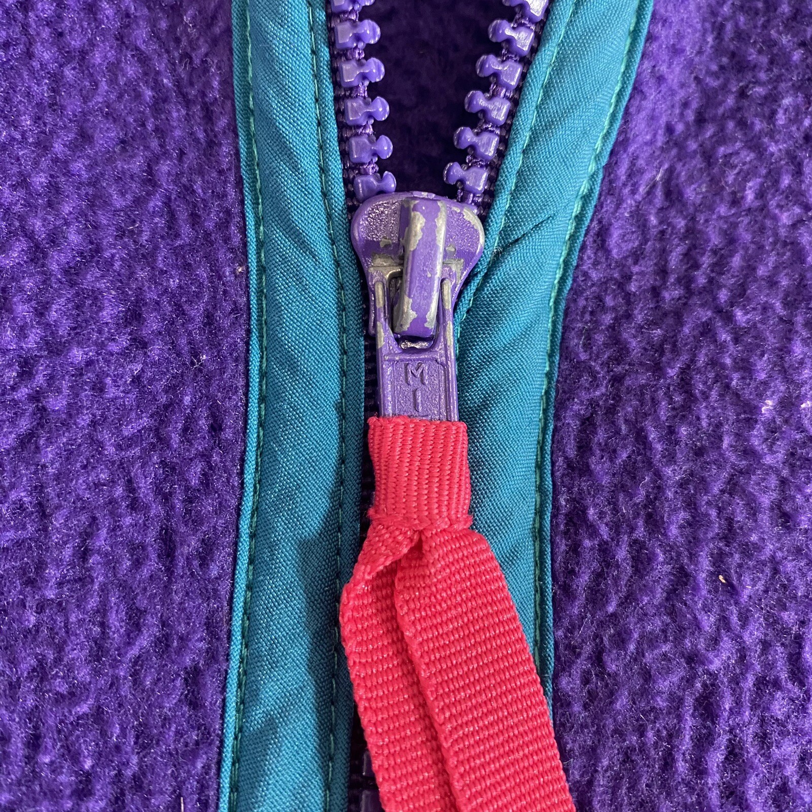 Vintage 90’s Venezia Vitale Fleece Jacket Women’s 14/16 Purple Pink Blue Zip
