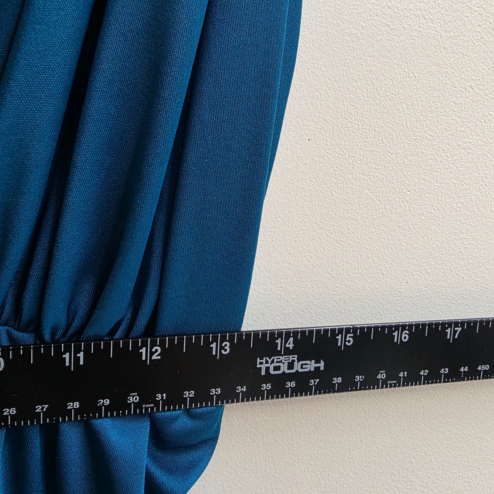 Vintage 60s 70s Union Godess Blue Dress Plunging V-Neck Tie Hostest Lounge