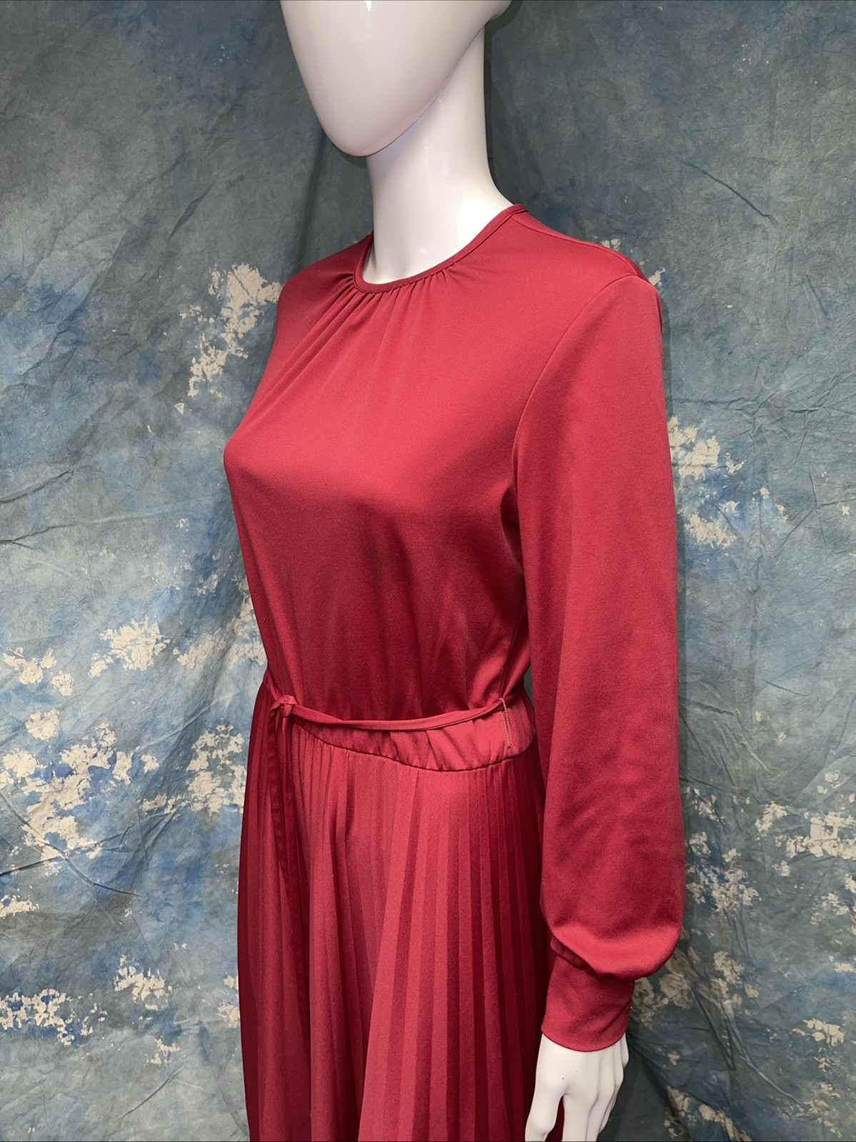 Vintage 1970s Red Polyester Disco Dress Happenings 38C 32W 54H