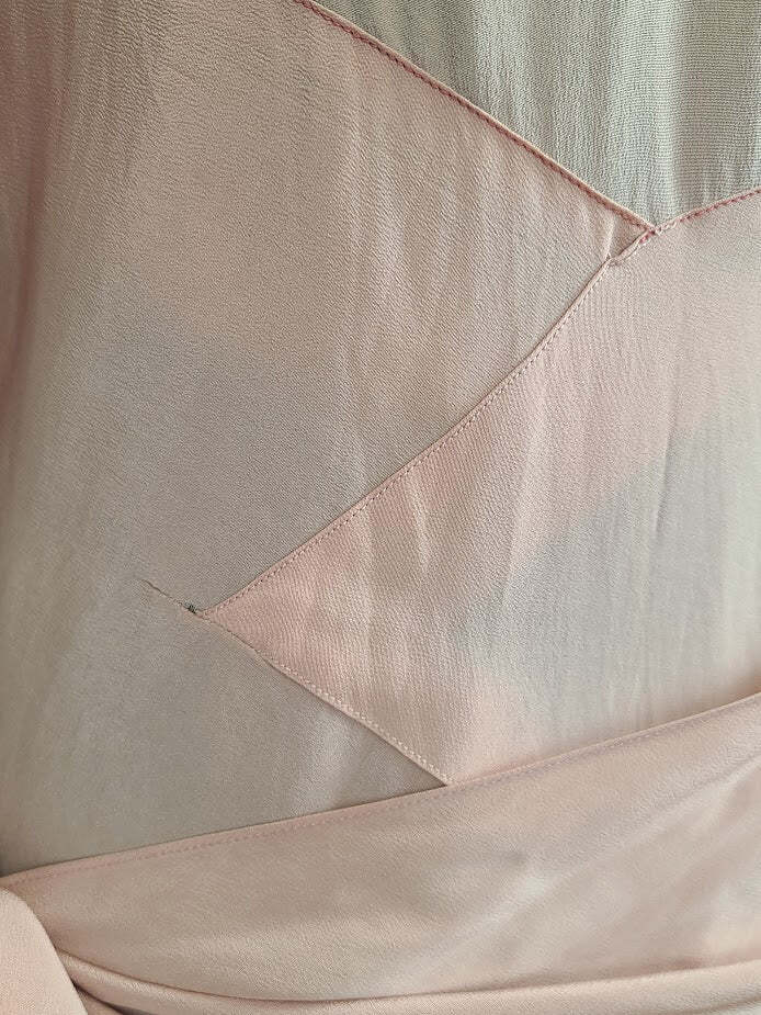 Vintage 1940s Pink Dress Beading on Sleeves Interesting Construction Adjustable