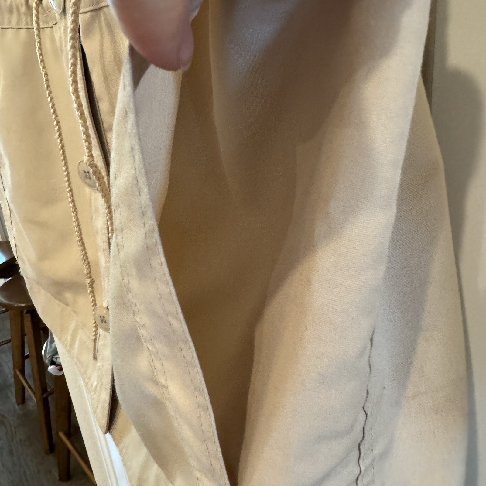 Vintage 70s London Fog Weatherwear Trench coat Jacket 14 Drawstring Lightweight