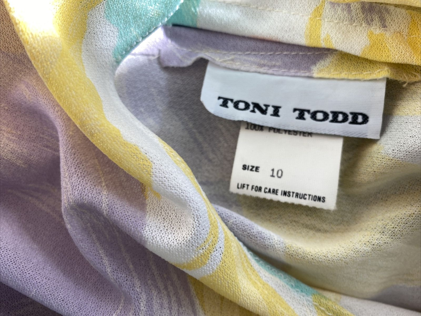 NWT Vintage 1980’s TONI TODD Pastel DRESS Sz 10 Made USA