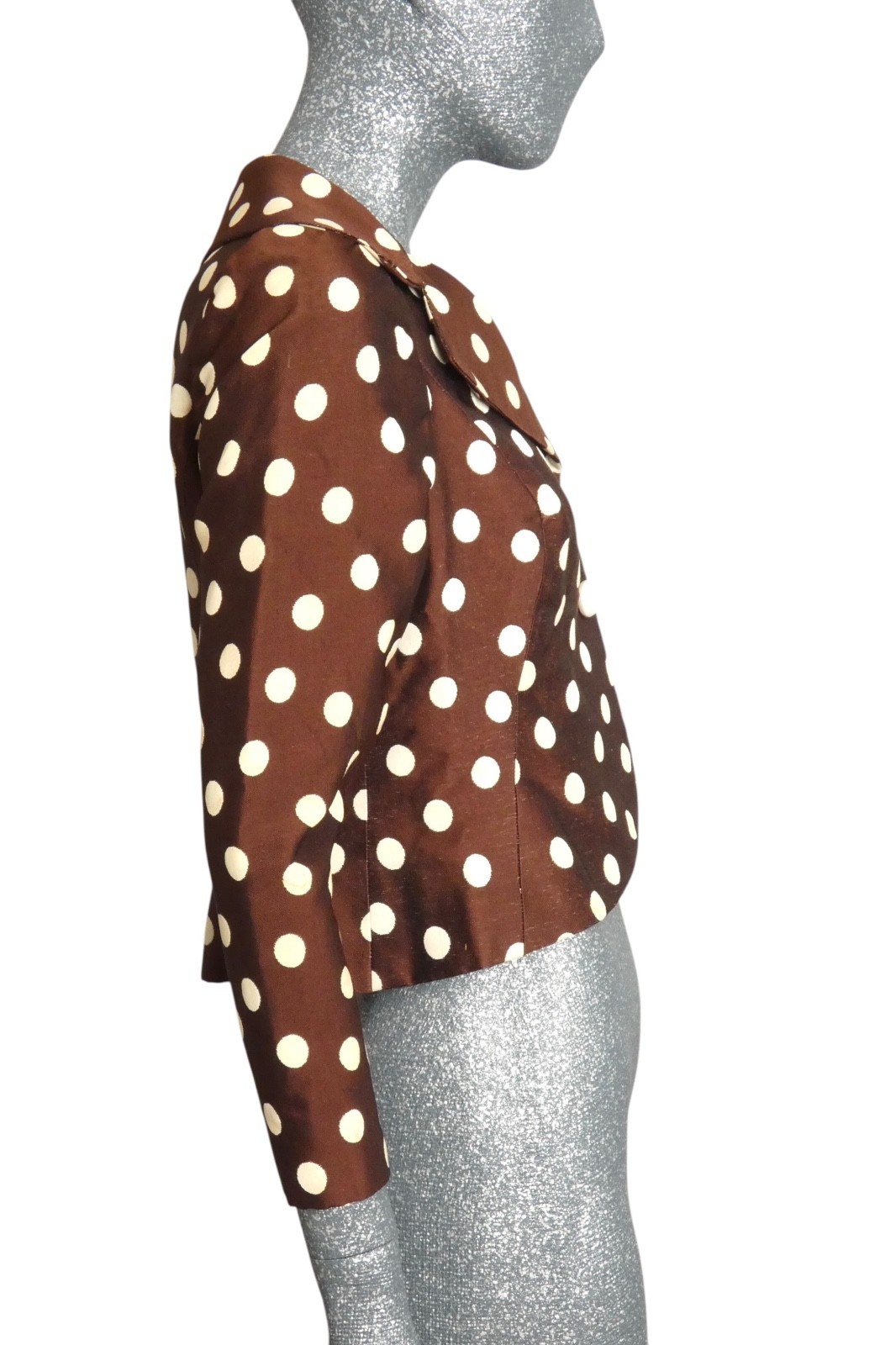 ARNOLD SCAASI – 1960s Polka Dot Cropped Jacket, Size 4