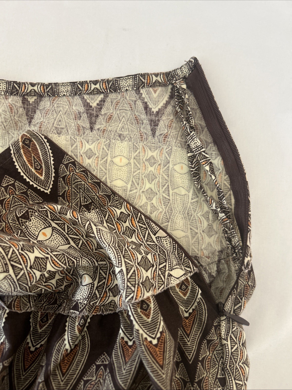 Vintage Esmeralda Fashions Southwestern Print Tiered Midi Skirt Size-M.
