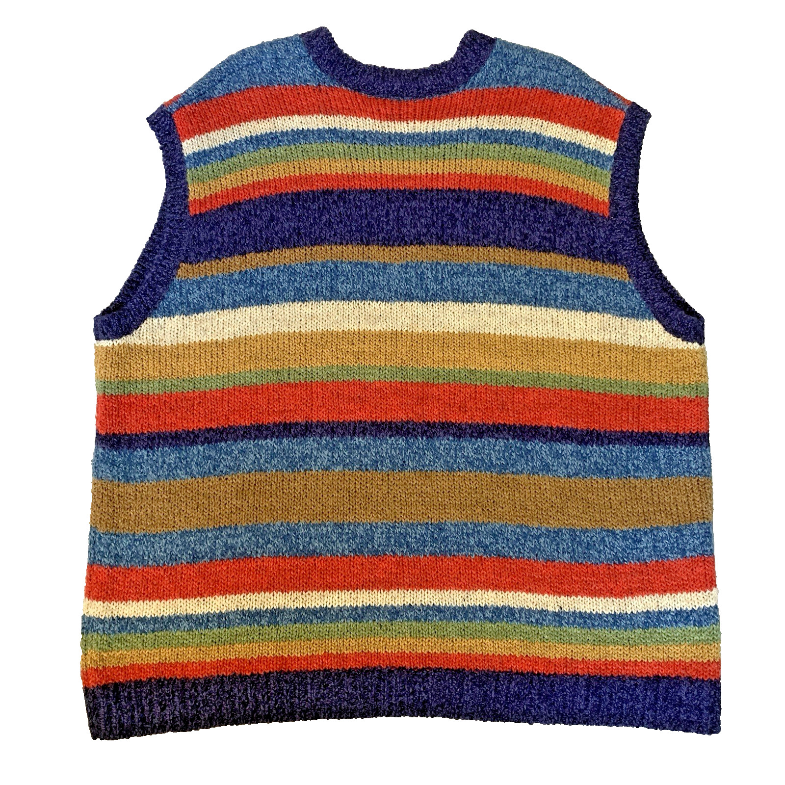 VTG 80s Capistrano Jeans Colorful Striped Sweater Vest Women’s XL Taiwan R.O.C