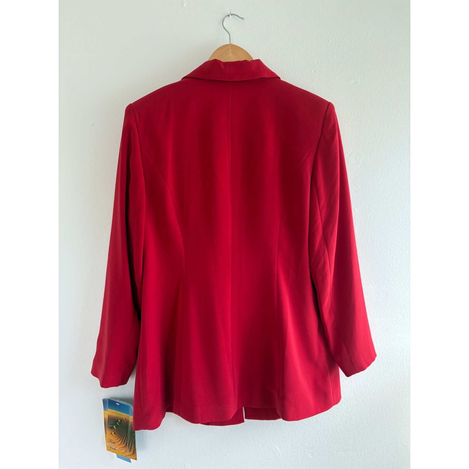 Faith Vintage Red Pant Suit Set Womens Size 14 Beaded Blazer Pants NWT
