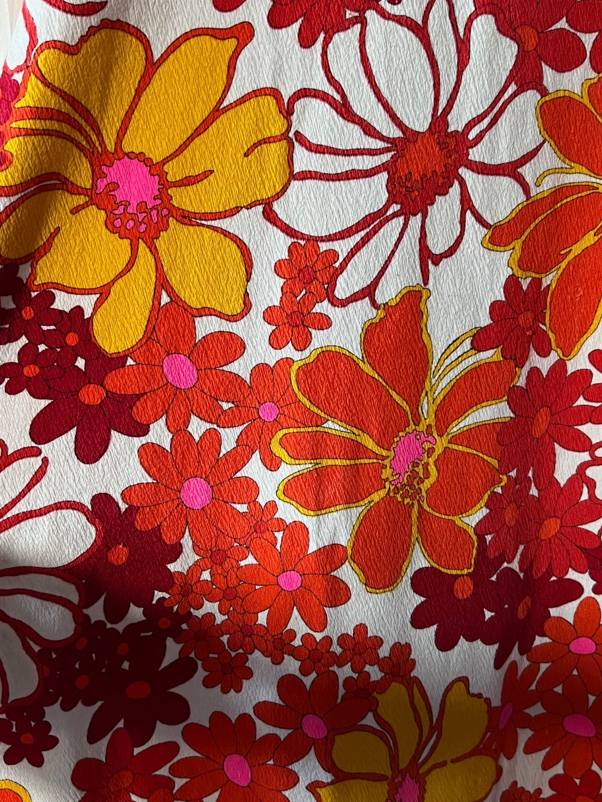 Vintage FLOWER POWER Maxi Long Dress 100% Cotton HOOKANO made in HAWAII GROOVY!