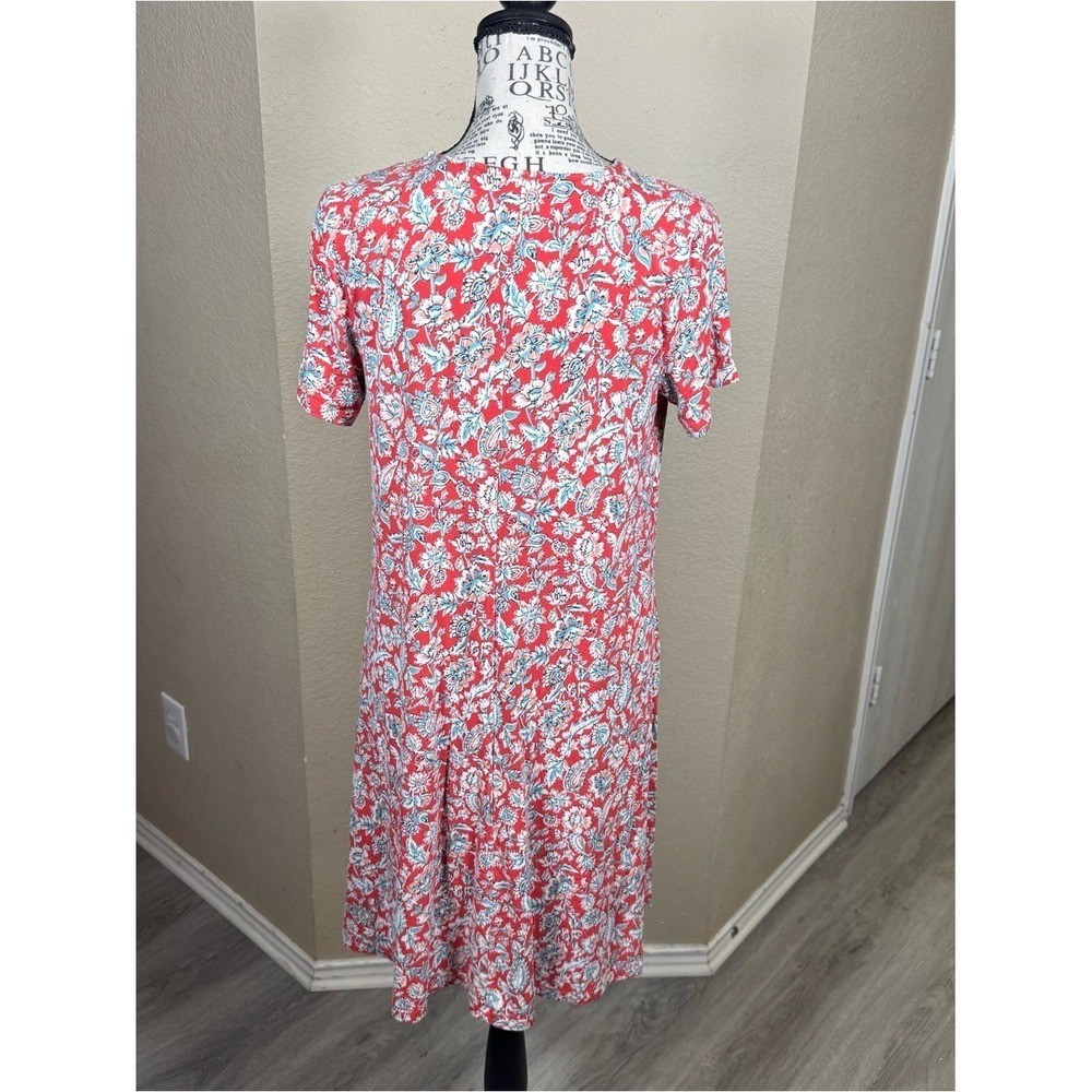 Old Navy Red Floral Midi Swing Dress