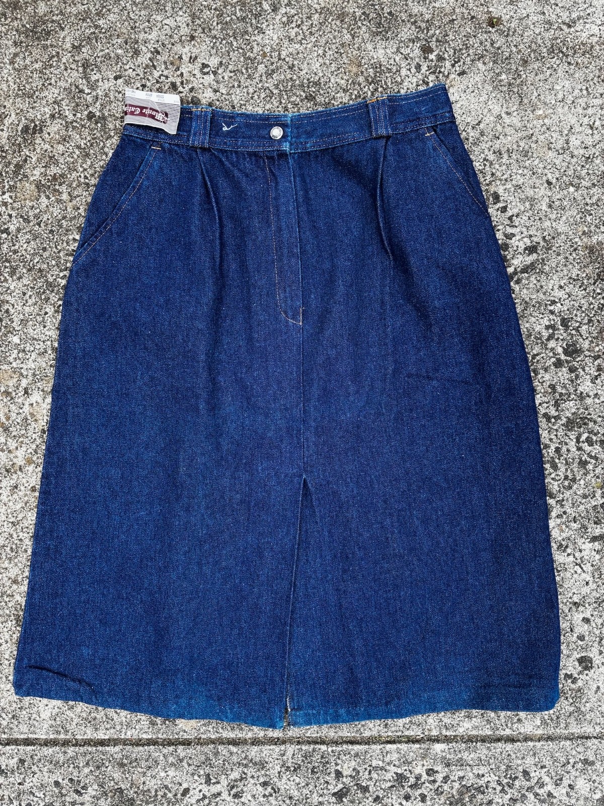Vintage Original Unworn Size L Blue Denim Midi Skirt Leisure Master