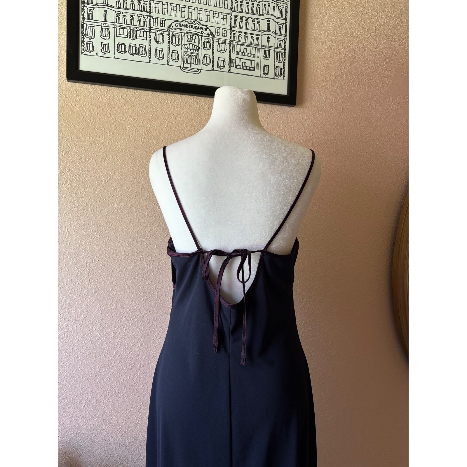 Vintage 90s Whimsygoth Blue Velvet Evening Gown